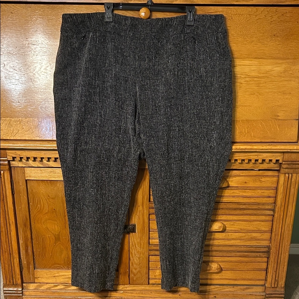 Investments II Women's Tweed Textured Wide Leg High-Rise Trouser Pants Workwear
